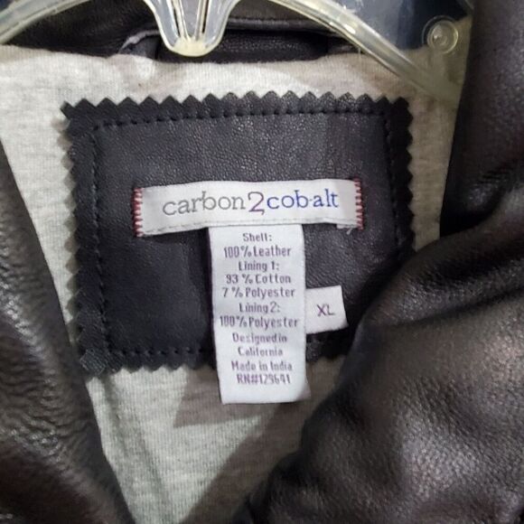 Carbon 2 Cobalt Womens Size XL Printemps Leather Jacket Lined Black Quilted Zip - Picture 2 of 12
